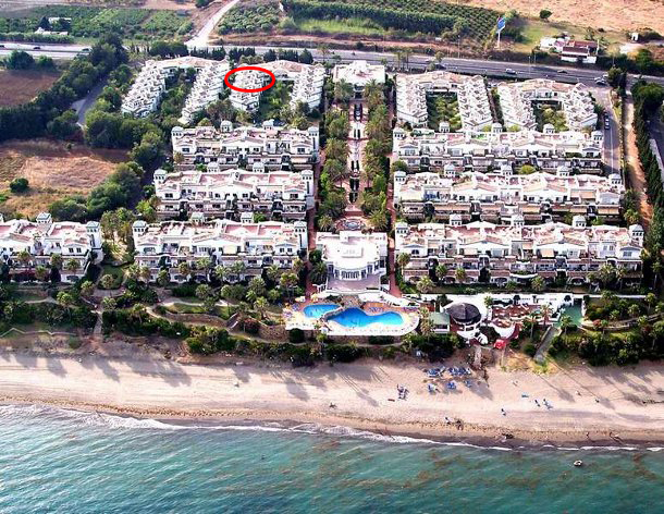 Donminion Beach apartment from the air